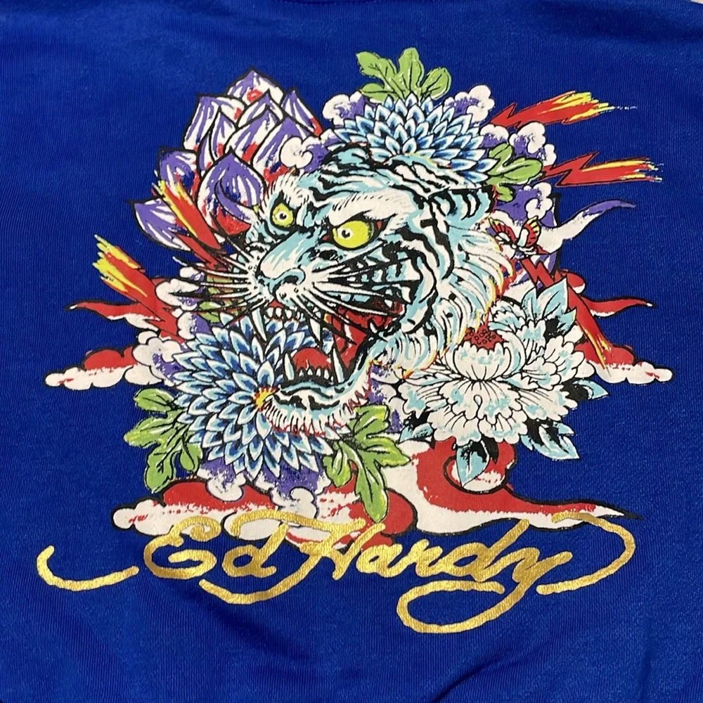 NWOT Ed Hardy Kids Blue Hoodie *S - Picture 5 of 6